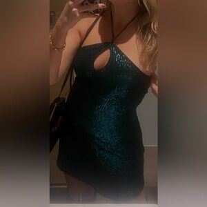 Sexy fun dark turquoise dress